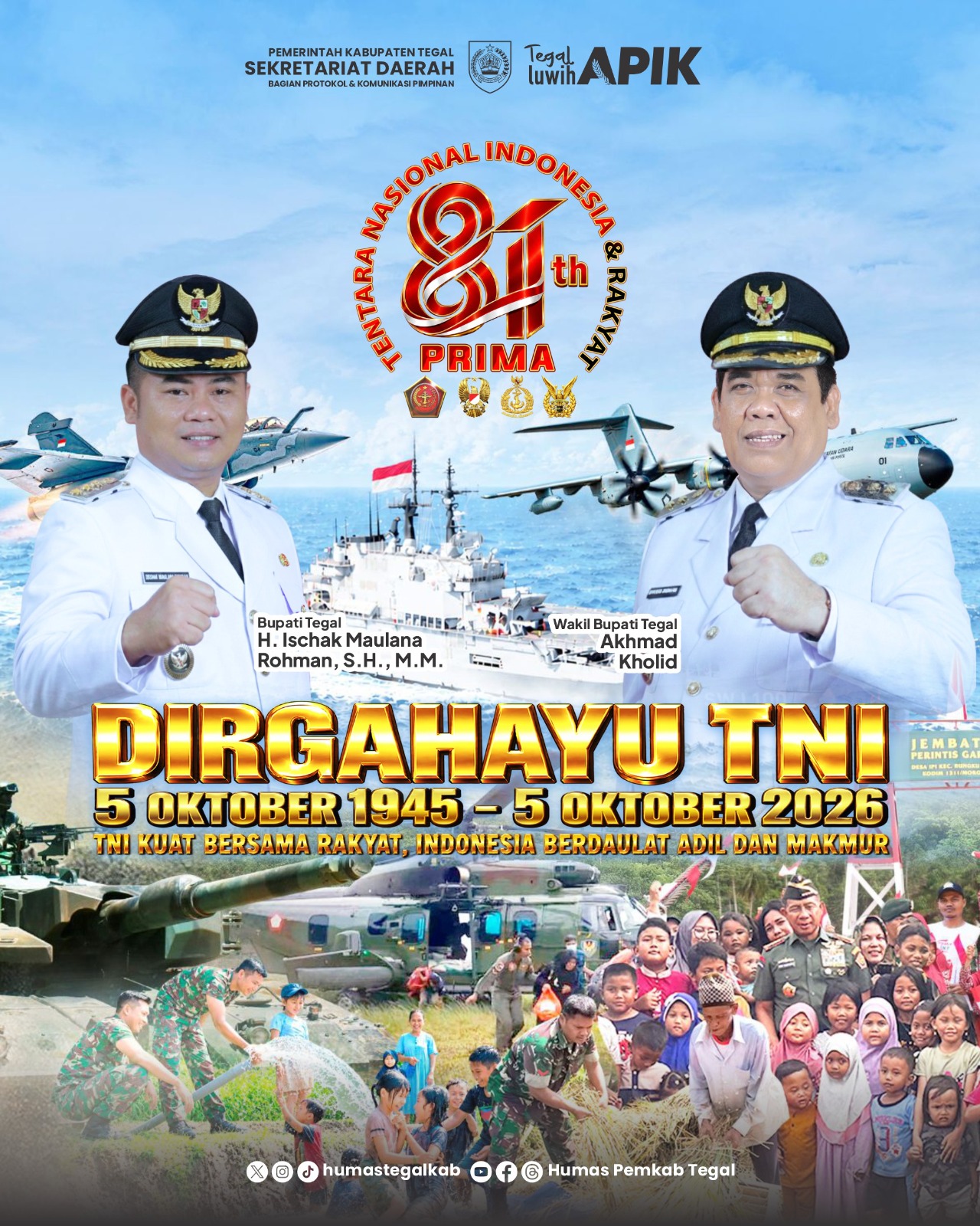 Hut tni - bupati tegal