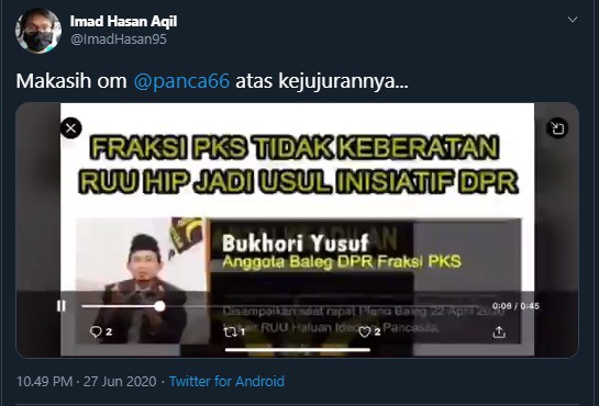 Video PKS Setuju Usulan RUU HIP Dibawa ke Paripurna Viral, Hidayat Nur Wahid dan Politisi Demokrat Saling Twit