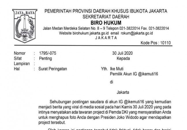 Ike Muti Diminta Ungkap Siapa yang Suruh Hapus Foto Jokowi untuk Dapat Proyek, Berani?