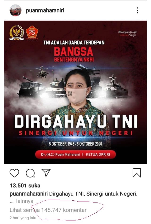 Banjir Hujatan! Postingan Terakhir Puan Maharani Tembus 145 Ribu Komentar