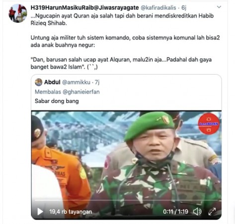 Pangdam Jaya Disebut Salah Kutip Ayat Alquran, Pemuda Nonmuslim Sentil di Twitter