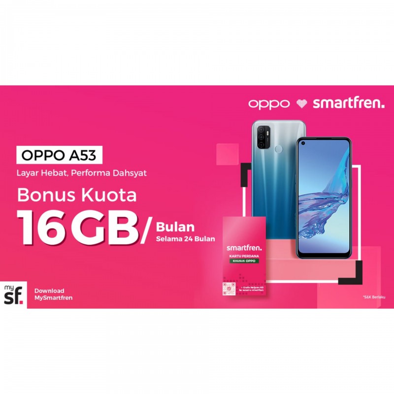 Keren! Pakai Bundling Smartfren Oppo A53 Dapat Bonus 384 GB