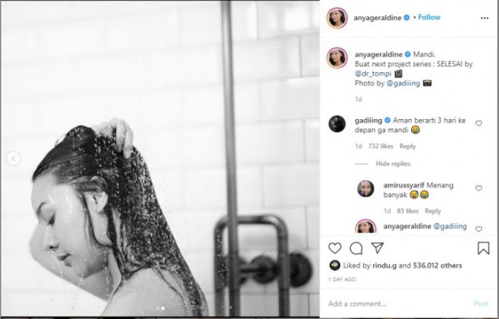 Foto Anya Geraldine sedang Mandi, Gading Marten: Aman Berarti 3 Hari ke Depan