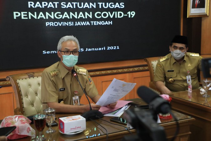 PPKM Tahap Pertama Dievaluasi, Ganjar: Jateng Itu di Angka 66,67 Persen