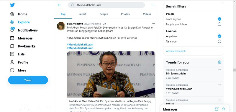 Tagar #MundurlahPakLurah Trending Twitter, Warganet:Terlalu Lama Berkuasa Penjara Akan Dipenuhi Tahanan Politi