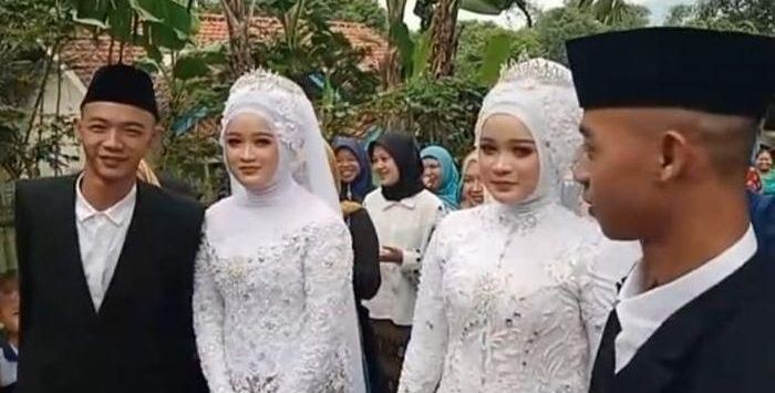 Laki-laki Kembar Nikahi Gadis Kembar, Saat Pacaran Sempat Tertukar Pasangan