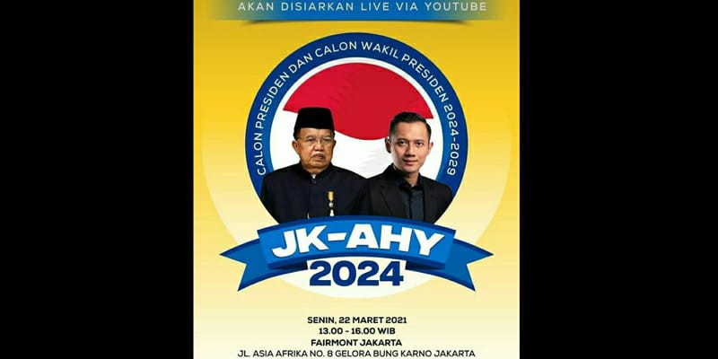 Usai Puan-Moeldoko, Kini Beredar Poster JK-AHY, Demokrat Tuding GPK-PD Tebar Fitnah