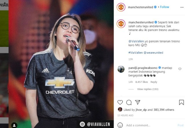 Tulis Caption dengan Bahasa Jawa, Akun Resmi Manchester United Mendadak Koploan, Via Vallen Heboh