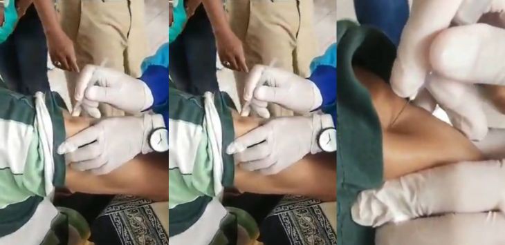 Jarum Suntik Vaksin Covid-19 Tak Bisa Tembus Kulit sang Kakek, Videonya Langsung Viral