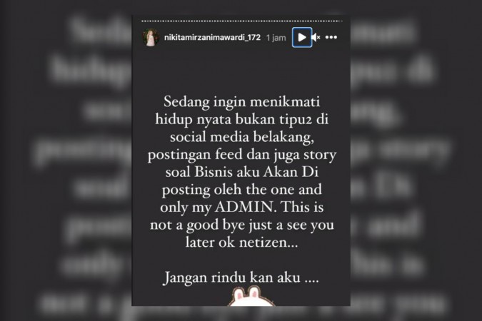 Unggah Unggahan Berlatar Warna Hitam, Nikita Mirzani Pamit dari Instagram Ada Apa?