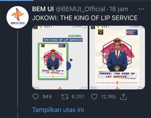 BEM UI yang Gelari Presiden Jokowi The King of Lip Service Dipanggil Rektorat, Denny Siregar: Nah, Jadi Masala