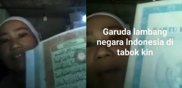 Videonya Viral, Wanita Berpenutup Kepala Hina Alquran dan Bakar Merah Putih: Burung Garudanya Gue Tabokin