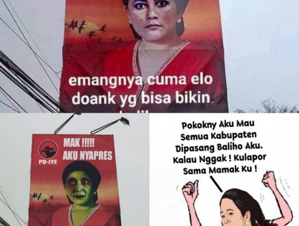 Usai Beredar Logo PDIP Diubah Warganet, Wajah Puan Maharani Diubah jadi Sosok Menyeramkan di Baliho