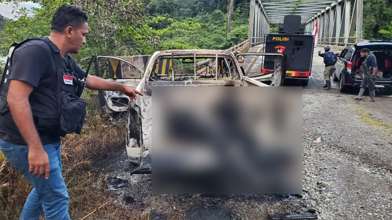 Biadab! Dua Pekerja Pembangunan Jembatan Dibunuh Lalu Dibakar Teroris KKB Papua