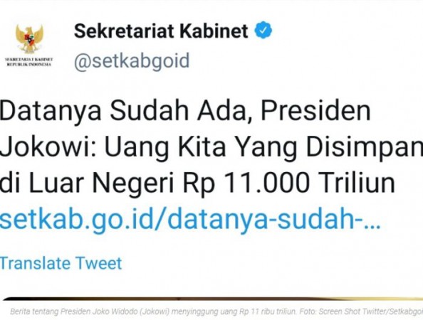 Terseret Prank Donasi Akidi Tio, Website Setkab Hapus Berita Presiden Jokowi Soal Dana Rp11 Triliun