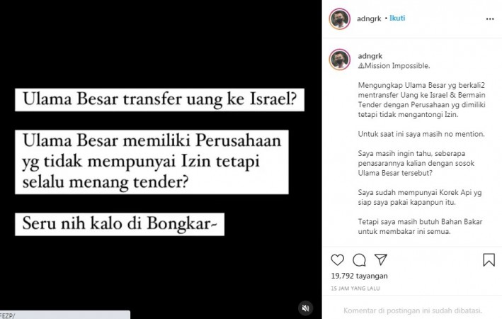 Adam Deni Sebut Ada Ulama Besar Berkali-kali Transfer Uang ke Israel, Siapa Dia? Ini Clue-nya