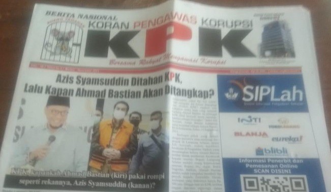 'Koran Pengawas Korupsi' Dipakai untuk Memeras, Logonya Mirip KPK