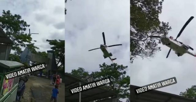 Viral Video Warga Tertimpa Ranting Pohon yang Patah Diduga Akibat Angin Helikopter Jokowi