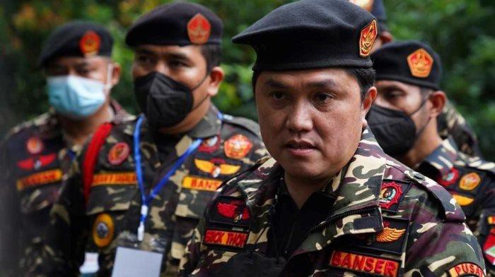 Gunakan Seragam dan Baretnya, Erick Thohir Jadi Anggota Ormas Ini, Gus Yaqut Merespon Begini