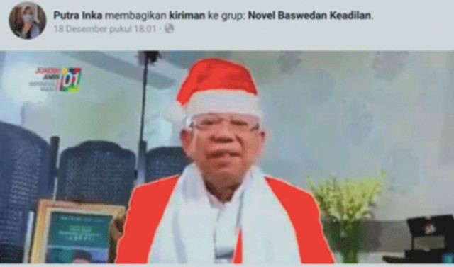 Berkostum Santa Claus, Video Wapres Maruf Amin Ucapkan Selamat Natal Bikin Geger