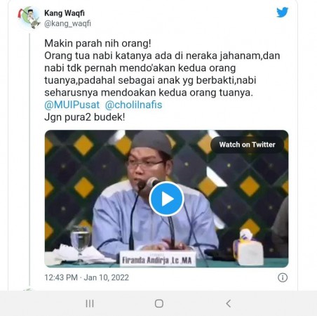 Usai Viral Sebut Wali Setan, Ustaz Firanda Diduga Singgung Orangtua Nabi Masuk Neraka