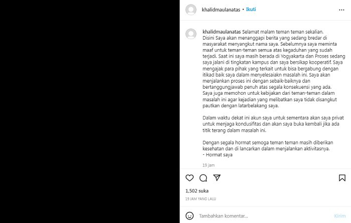 Diduga Perkosa Tiga Mahasiswi, Aktivis BEM UMY Akhirnya Buka Suara dan Minta Maaf