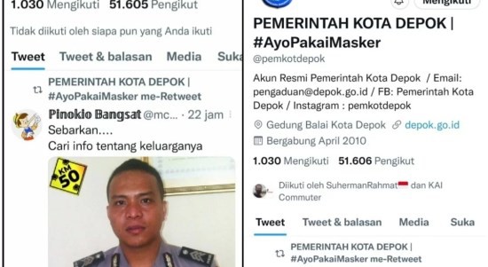 Kasus KM50 Diretweet Akun Twitter Pemkot Depok , Netizen: Emang Bloon Lo Admin