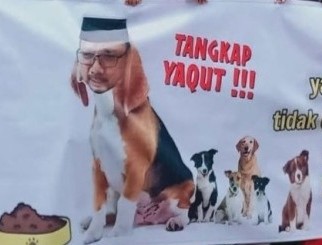 Parah! Foto Gus Yaqut Diedit di Tubuh Anjing, Husin Alwi: Menteri Agama Dihina-hina