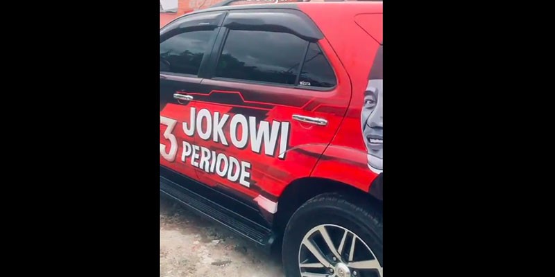 Viral Video Mobil Branding Jokowi 3 Periode, Ketum Bara JP: dari Tahun Lalu