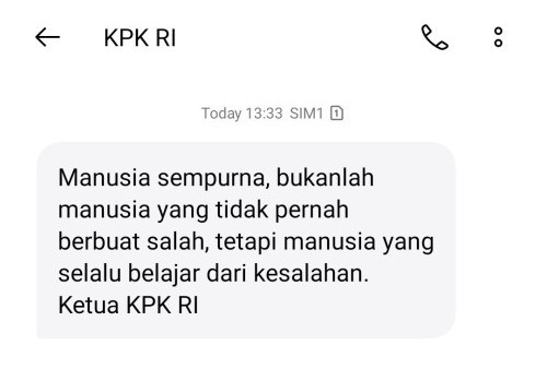 SMS Petuah Bijak Ketua KPK Beredar, Proyek Rp999 Juta Dibongkar Mantan Penyidik