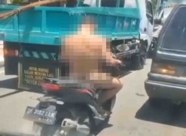 Viral Keliling Kota di Bali Telanjang, Pengendara Sepeda Motor Itu Ternyata Seorang Oknum Polisi