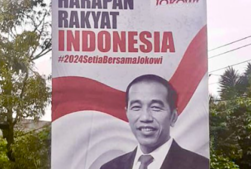 Viral! Foto Baliho '2024 Setia Bersama Jokowi' Bikin Heboh, Warganet: Ngibul Selamanya!