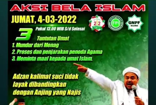 Tuntut Menag Yaqut Minta Maaf dan Mundur, Aksi Bela Islam Hari Ini Akan Datangi Kemenag