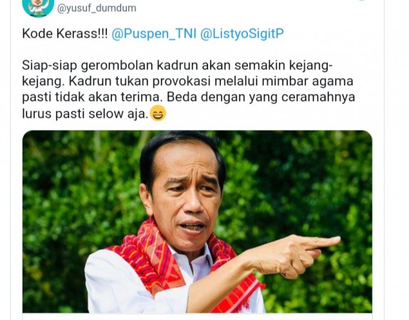 Jokowi Ingatkan soal Penceramah, Yusuf Muhammad Sebut Gerombolan Kadrun: Makin Kejang-kejang!