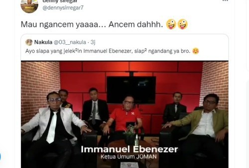 Immanuel Ebenezer Jengkel dan Beri Warning, Denny Siregar Malah Nantangin: Ancem Dah