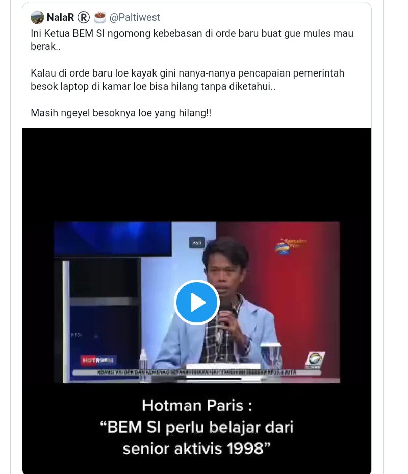 Kaharuddin BEM SI Viral, Guntur Romli: Orang Bodoh Gini Kok Bisa Mimpin Demo