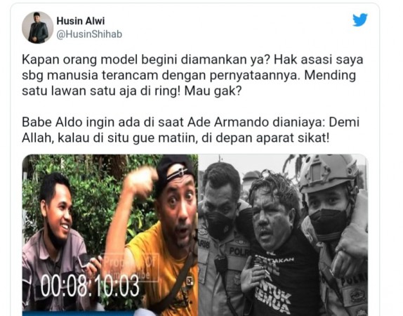 Babeh Aldo Komentari Ade Armando, Husin Shihab Geram dan Tantang Duel di Ring