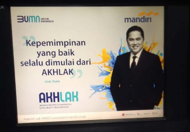 Wajah Erick Thohir di Banyak Nonggol di ATM BUMN, Politisi PDIP: Bentuk Penyalahgunaan Jabatan