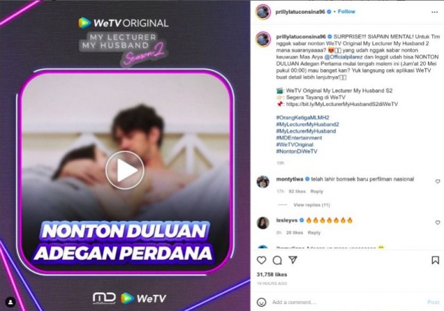 Prilly Latuconsina Pamer Adegan Intim di Atas Ranjang, Monty Tiwa Sebut Bomseks Baru