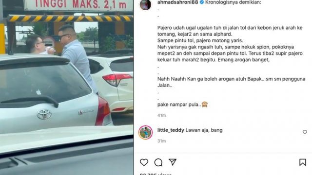 Sultan Tanjung Priok Unggah Video Pengendara Pajero Sport Berbadan Kekar Tampar Sopir Yaris