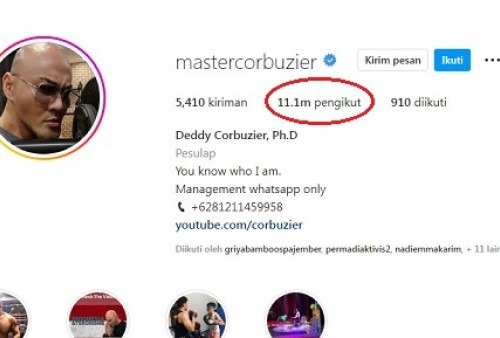 Follower IG Deddy Corbuzier Hilang 8 Juta dalam Semalam usai Undang Pasangan Gay