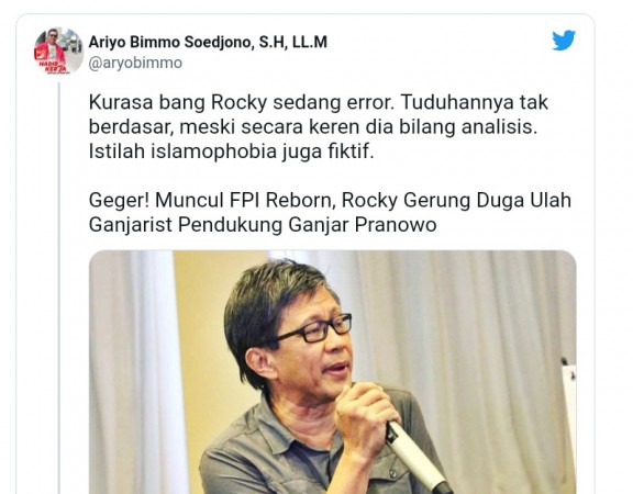Ganjarist Dituding Rocky Gerung di Balik Munculnya FPI Reborn Ulah, Jubir PSI: Sedang Error
