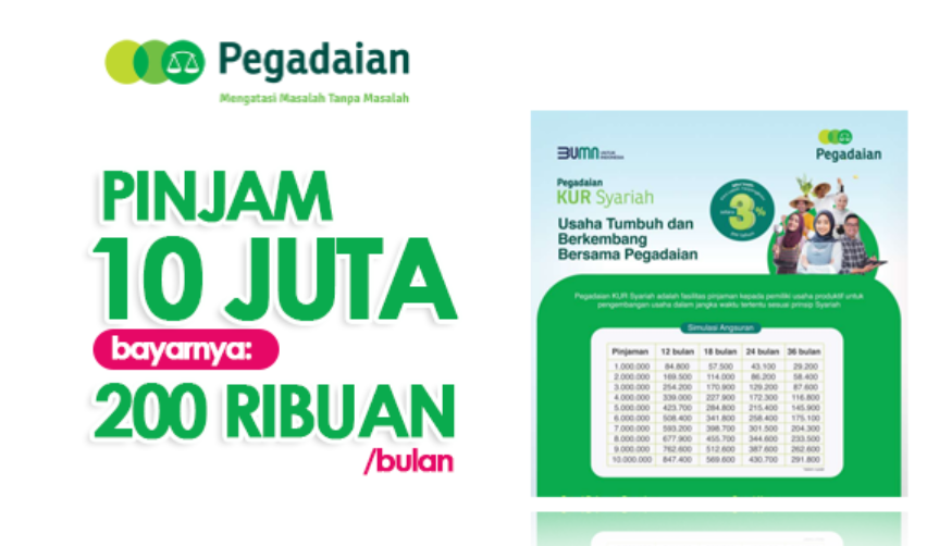 KUR Pegadaian Syariah Tanpa Syarat dan Kriteria yang Ribet, Bisa Pinjam sampai 10 Juta untuk UMKM