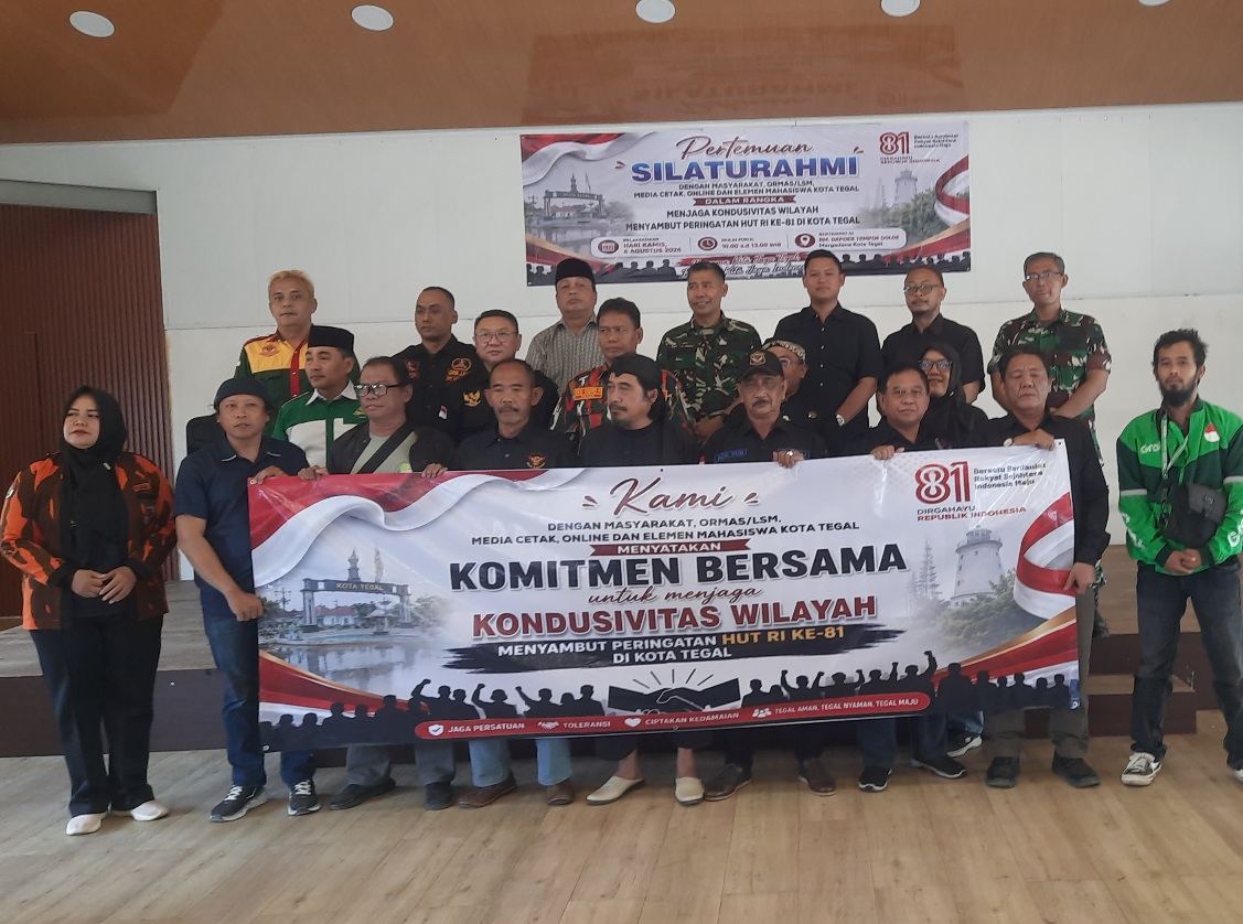 Jelang HUT ke-81 RI, Elemen Masyarakat di Tegal Deklarasi Bersama Jaga Kondusivitas