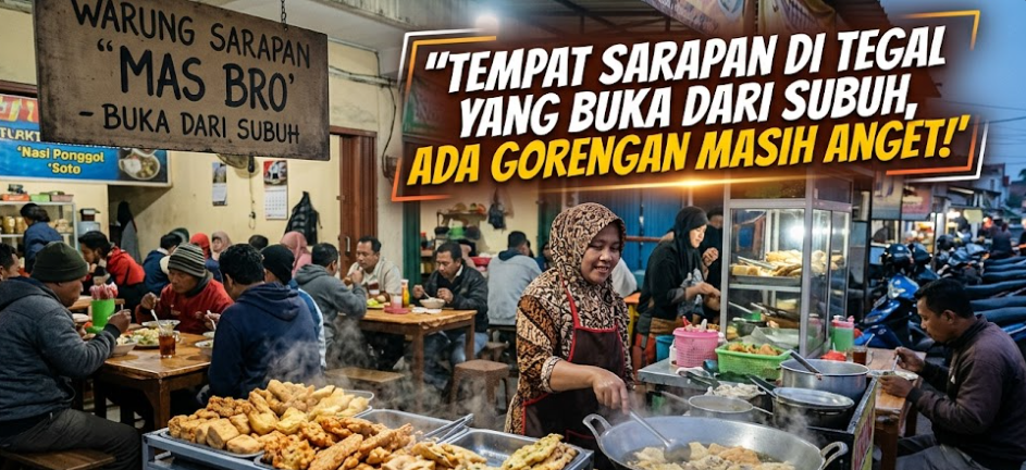 Tempat Sarapan di Tegal yang Buka dari Subuh, Ada Gorengan Masih Anget!