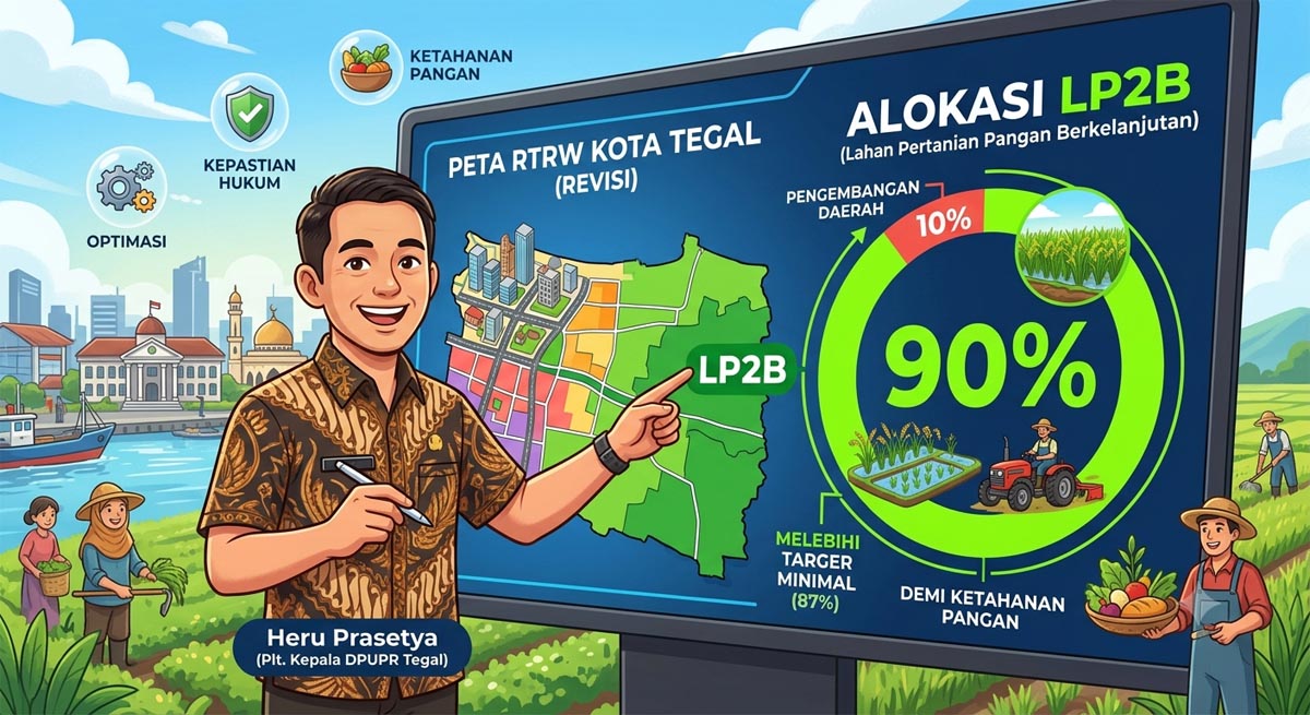 Pemkot Tegal Akselerasi Revisi RTRW, Alokasikan 90 Persen LP2B Demi Ketahanan Pangan