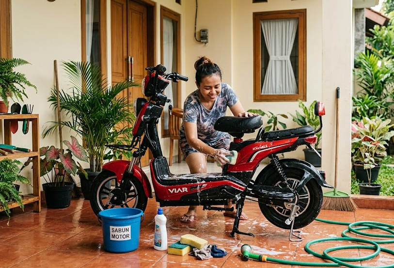 8 Tips Mencuci Sepeda Listrik Tanpa Merusak Baterai dan Komponen Listrik