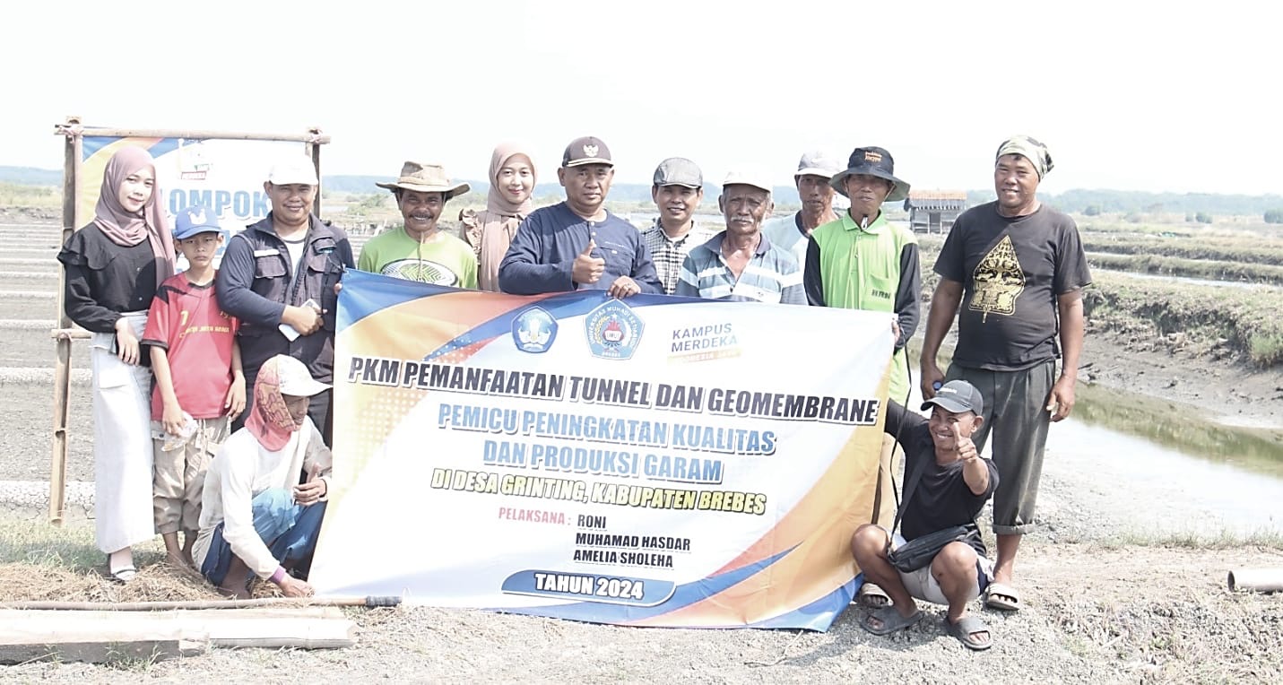 Petambak Garam di Desa Grinting Brebes Dilatih Produksi Metode Tunnel dan Geomembrane