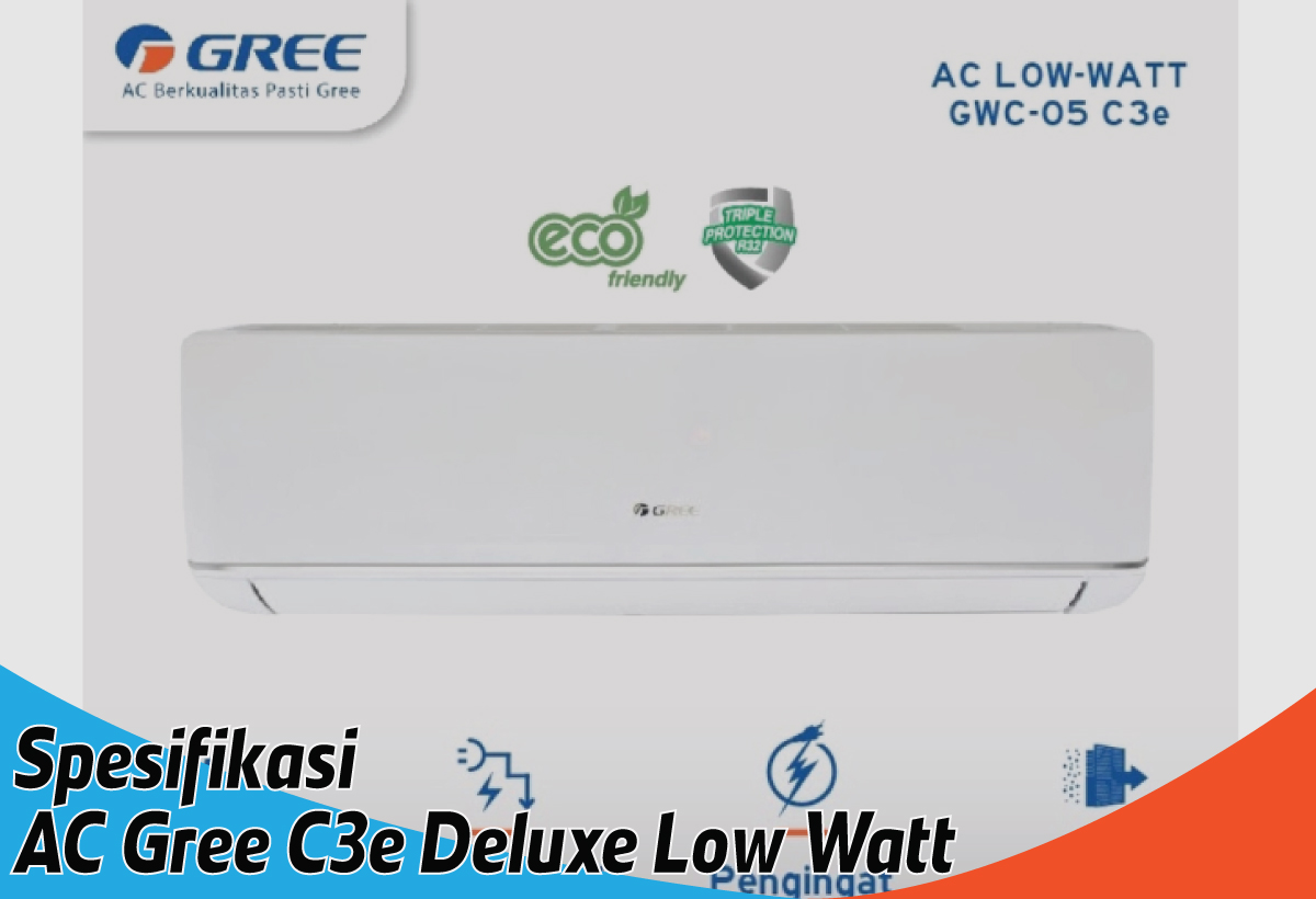 Spesifikasi AC Gree C3e Deluxe Low Watt, Sejuknya Maksimal Listriknya Minimalis