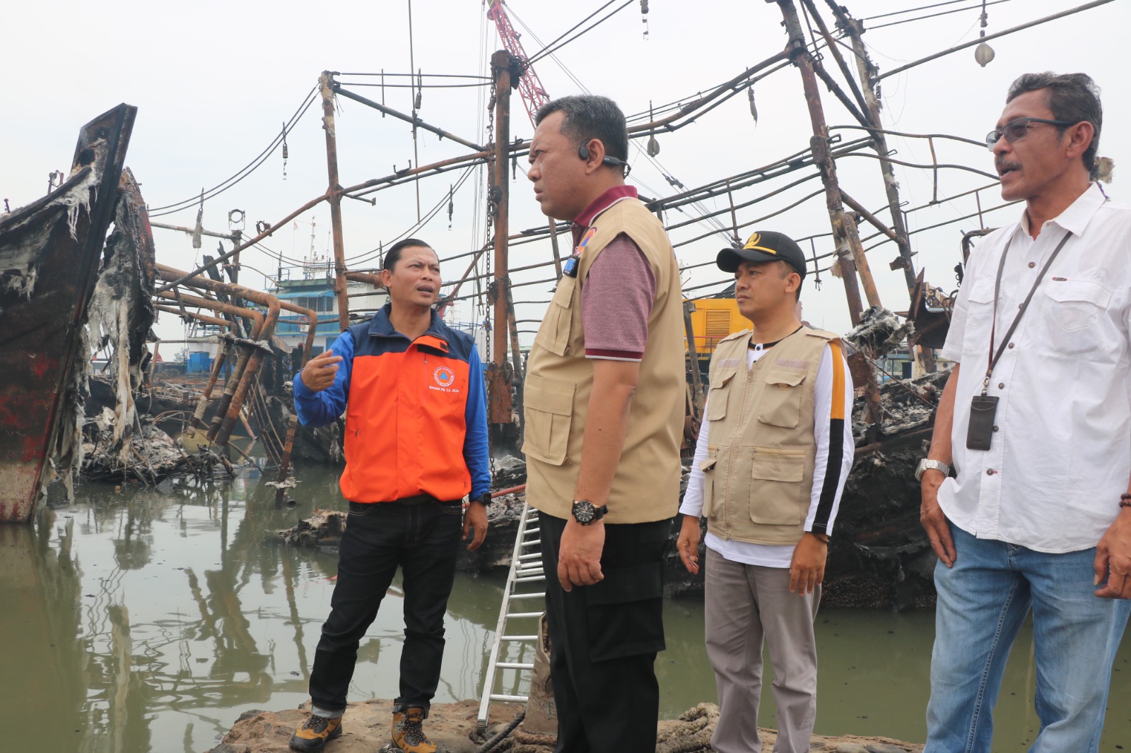 Datangi Lokasi Kebakaran Kapal di Tegal, Ini yang Akan Dilakukan Pj Wali Kota